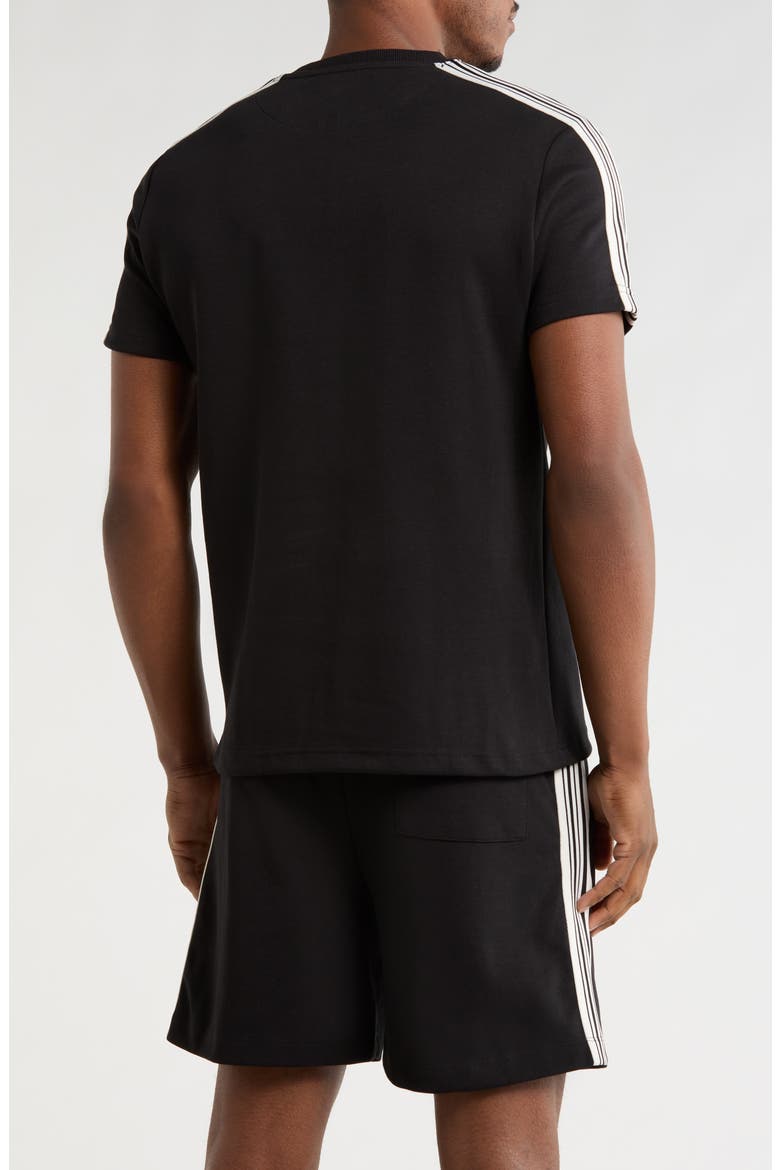 Taped Knit T-Shirt & Shorts Set, Alternate, color, BLACK
