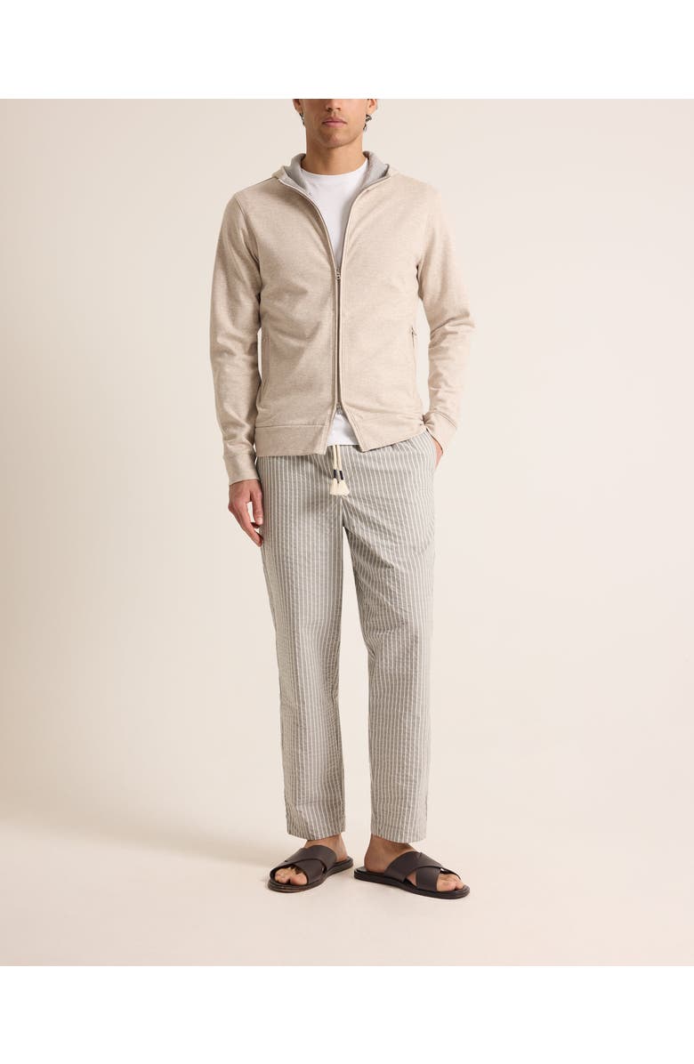 Orlebar Brown Mathers Cashmere Classic Fit Cashmere Blend Zip Through Hoodie, Main, color, Biscuit Melange
