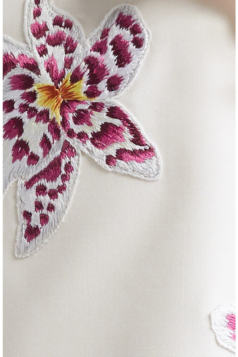 oscar de la renta watercolor orchid cocktail dress Oscar de la Renta Watercolor Orchid Off-The-Shoulder Illusion Caftan Gown