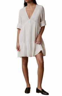 Faherty Dune Oceana Long Sleeve Organic Cotton Gauze Dress