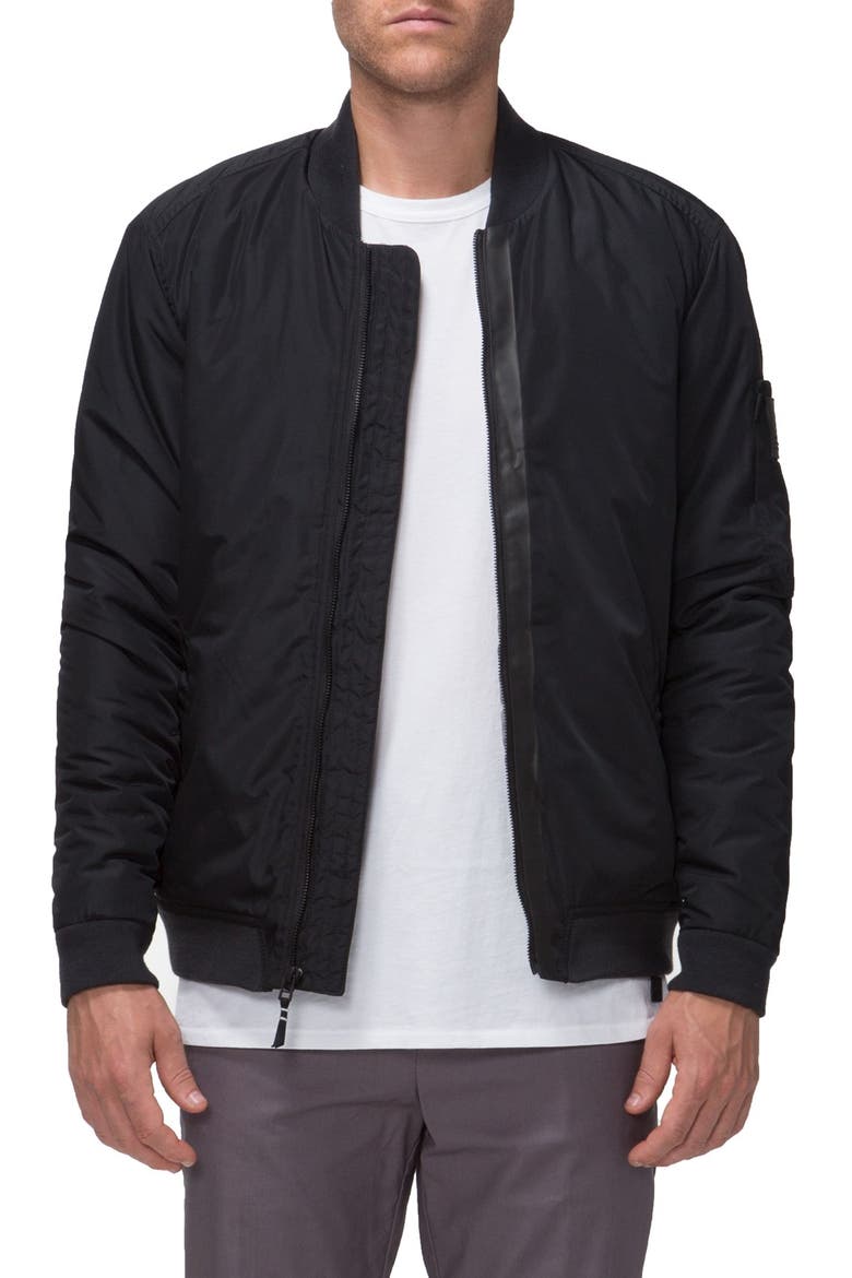 Defender Water Resistant MA-1 Bomber Jacket, Main, color, BLACK