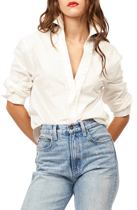 Aitana Ruffle Placket Button-Up Shirt