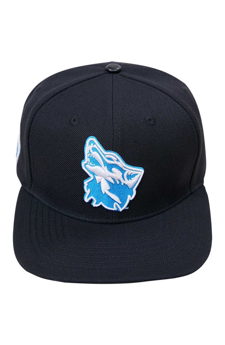 PRO STANDARD Men's Pro Standard Black Cheyney Wolves Arch Over Logo Evergreen Snapback Hat, Alternate, color, Black