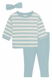PL Baby by Petit Lem Sweatshirt, Ribbed Leggings & Headband Set