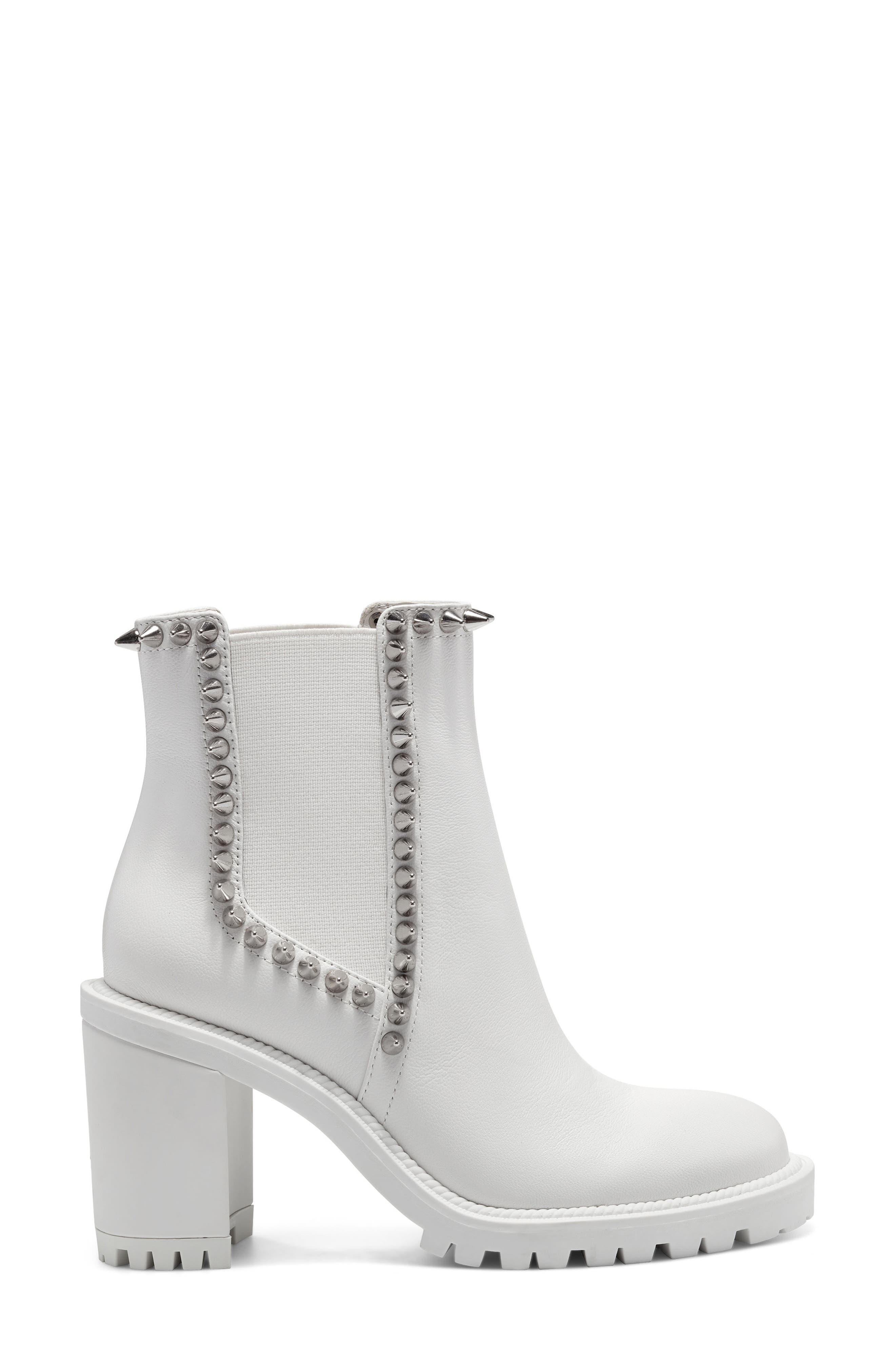 Demmie Studded Block Heel Bootie, Alternate, color, BRIGHT WHITE