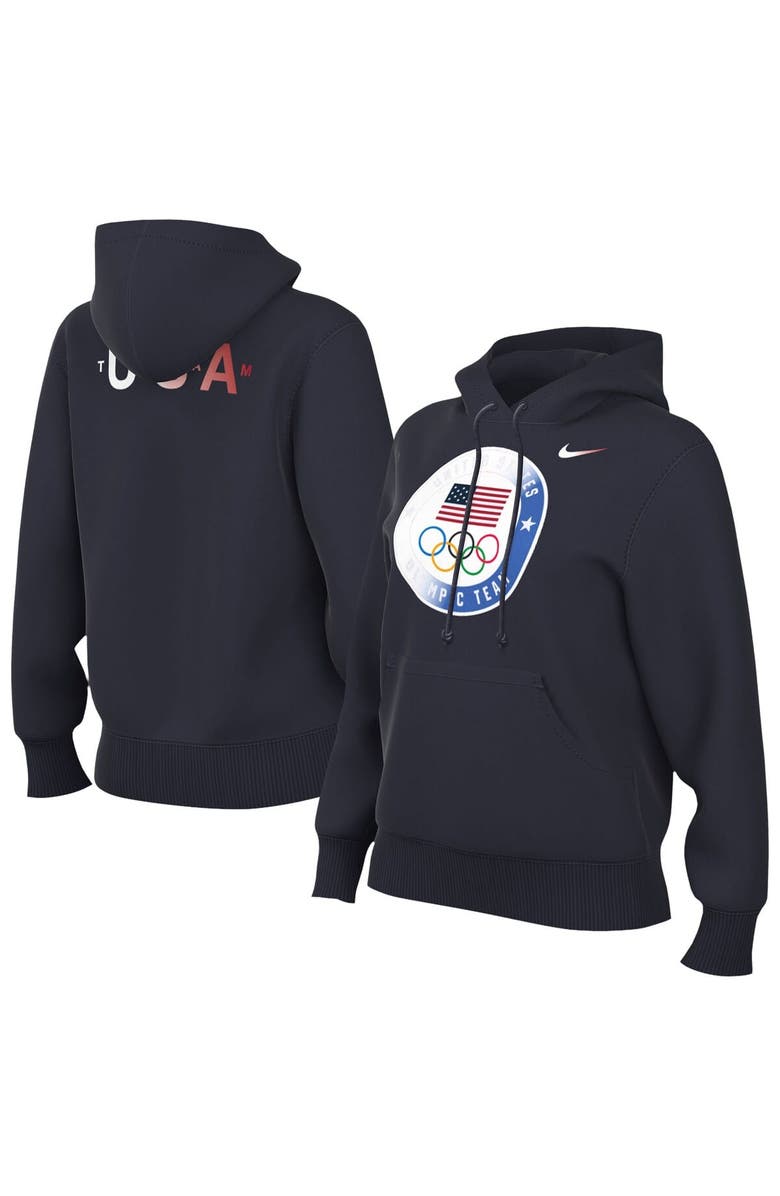 Nike Women's Nike ACG  Navy Team USA Phoenix Fleece Hoodie, Main, color, Navy