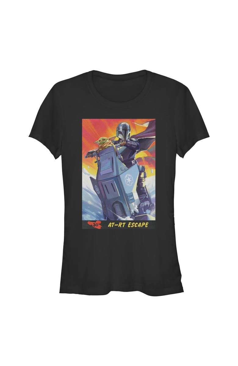 Star Wars: The Mandalorian and Grogu Junior's Star Wars The Mandalorian and Grogu AT RT Escape Comic Art  Graphic T-Shirt, Main, color, Black