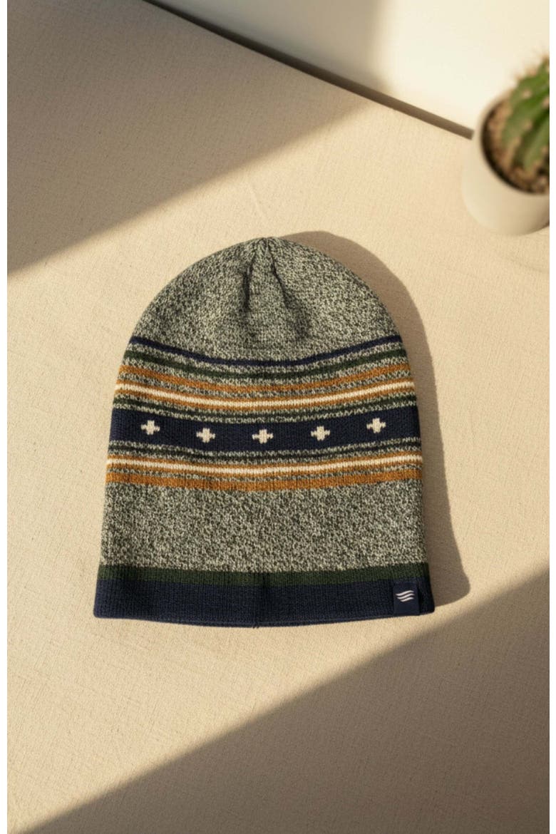 The Merino Wool Slouchy Modern Fair Isle Beanie, Alternate, color, Teal