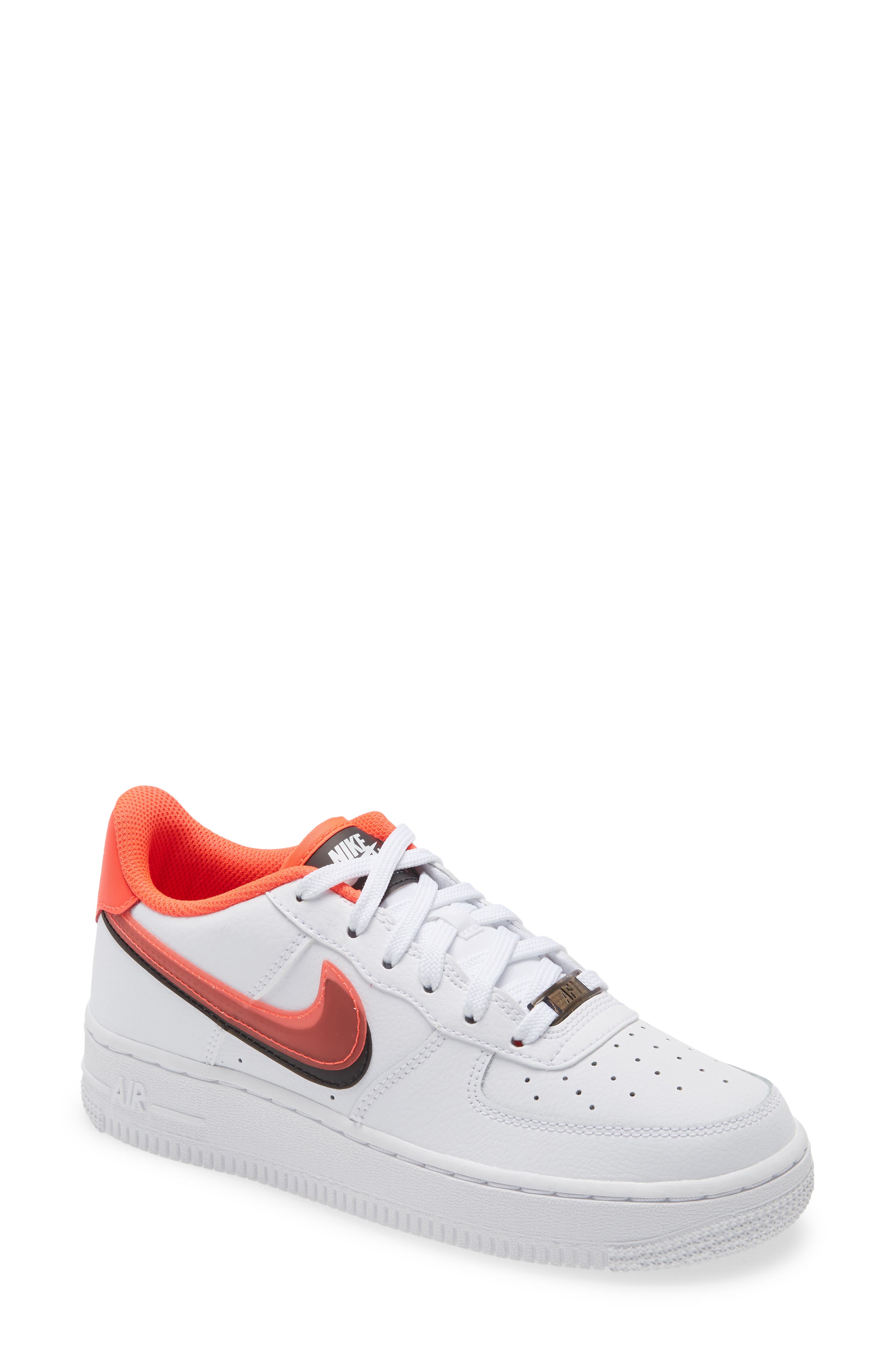 Kids' Air Force 1 LV8 Sneaker, Main, color, WHITE/ CRIMSON/ BLACK