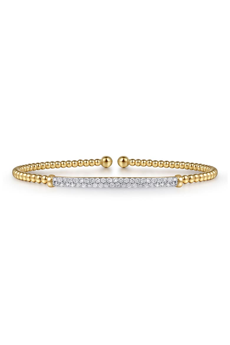 Bujukan Diamond Beaded Cuff Bracelet, Main, color, GOLD