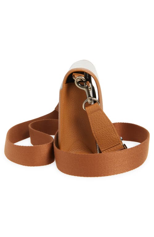 Shop Akris Anouk Canvas & Calfskin Shoulder Bag In Stucco/cuoio