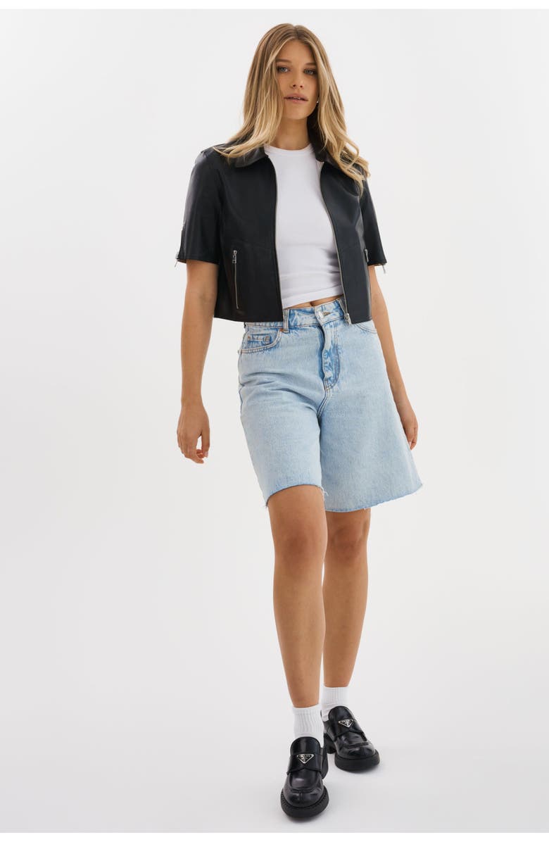 LAMARQUE SEVANA | Reversible Leather Jacket, Alternate, color, Black/Silver