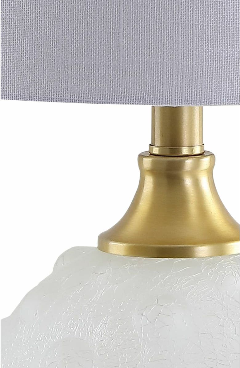 JONATHAN Y Ilsa Dotted Glass/Metal LED Table Lamp, Alternate, color, White/Brass Gold