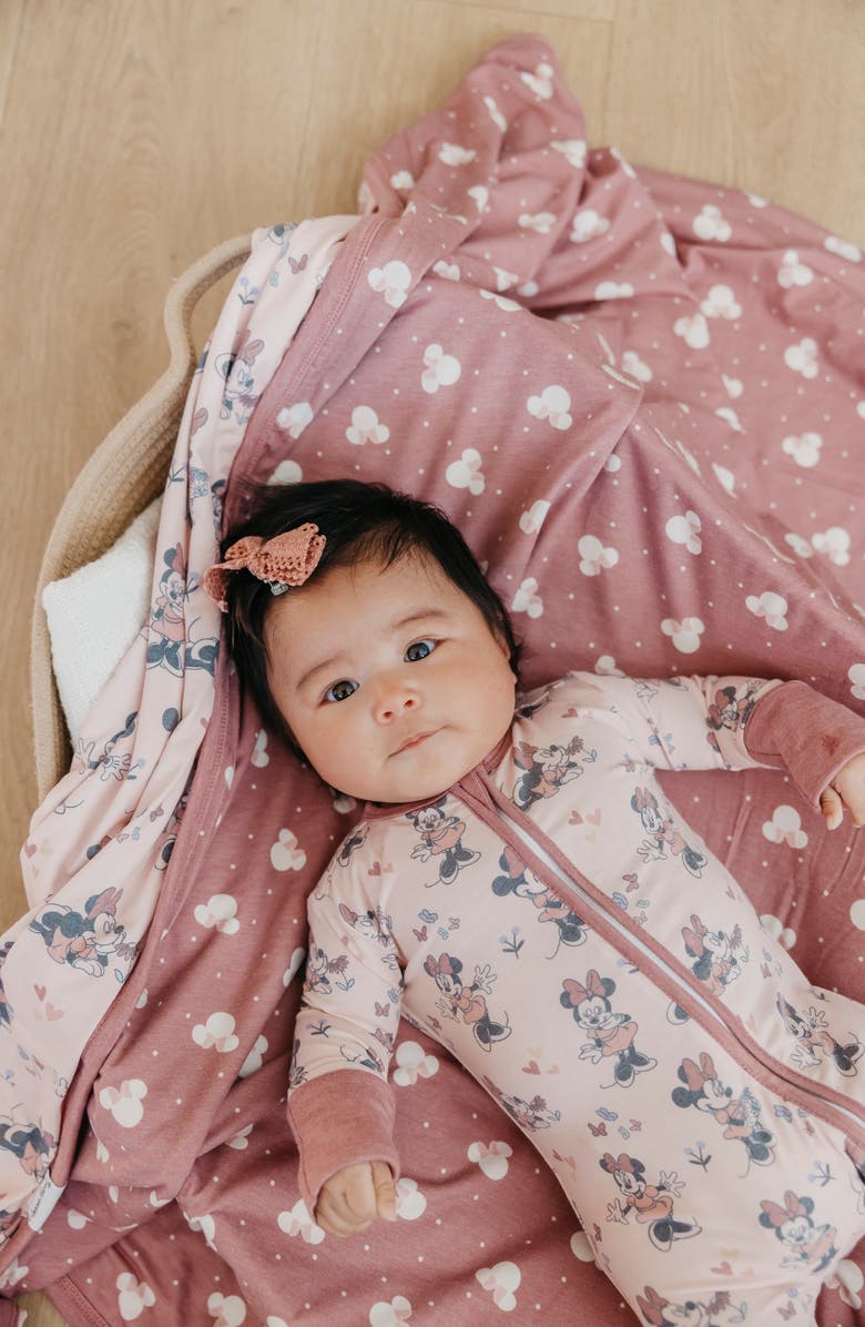 Copper Pearl Minnie Mouse Convertible Zip-Up Footie, Alternate, color, Minnie Mouse