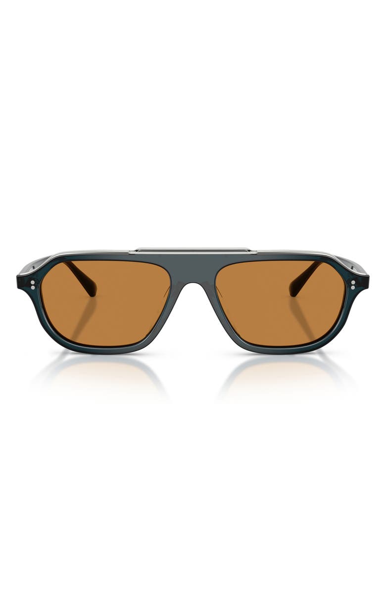 Oliver Peoples 58mm Estin Irregular Sunglasses, Main, color, Midnight Teal / Cognac