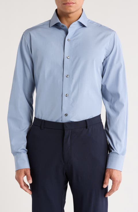 Trim Fit Cotton Dress Shirt (Regular & Big)