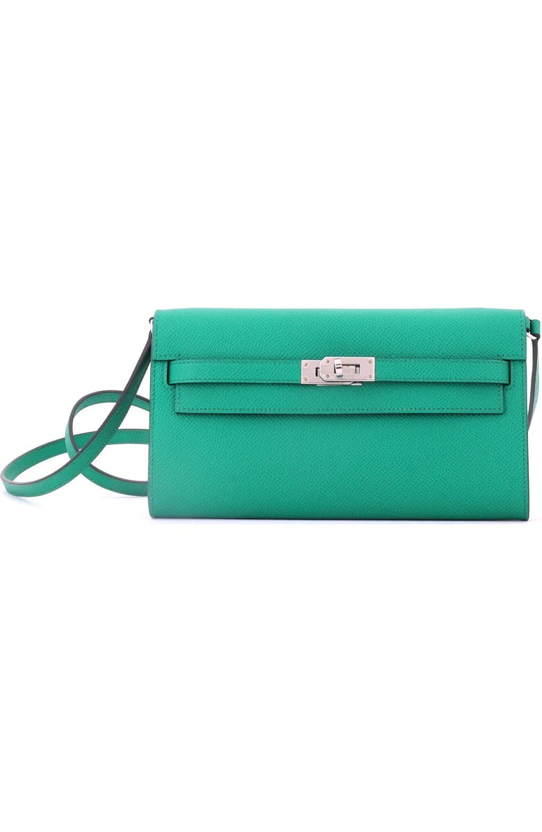 Pre-Owned Hermes Kelly To Go Wallet Epsom, Main, color, Vert Jade