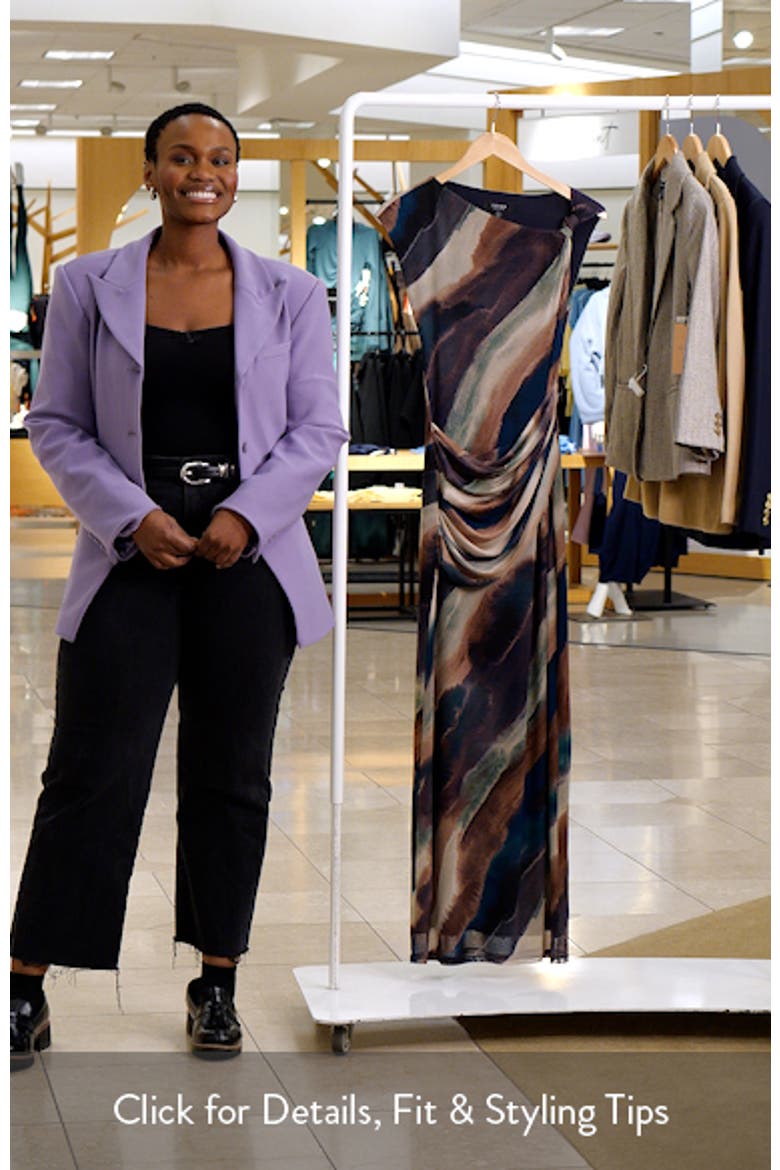 Karina Knotted One Shoulder Mesh Maxi Dress video