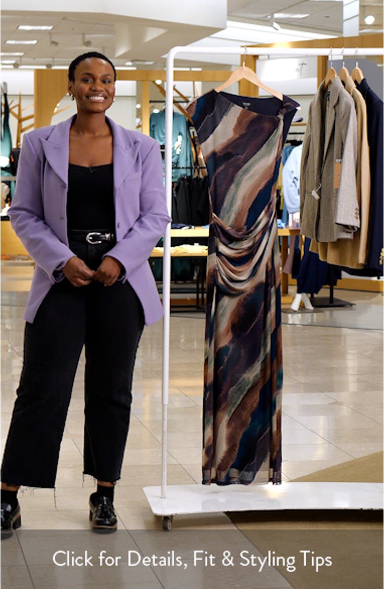 Karina Knotted One Shoulder Mesh Maxi Dress, sales video thumbnail