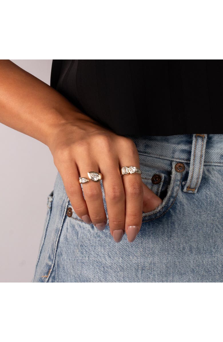 BY ADINA EDEN Lab Grown Diamond Double Pear Claw Ring 14K, Alternate, color, 14K Gold