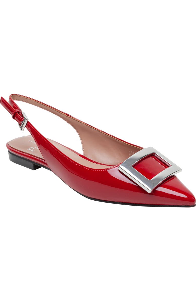 Linea Paolo Delica Slingback Pointed Toe Flat, Main, color, Red