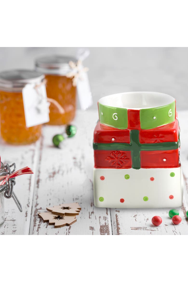 Christmas Estate 7.5 Inch Gift Box Holiday Cookie Jar, Alternate, color, Red
