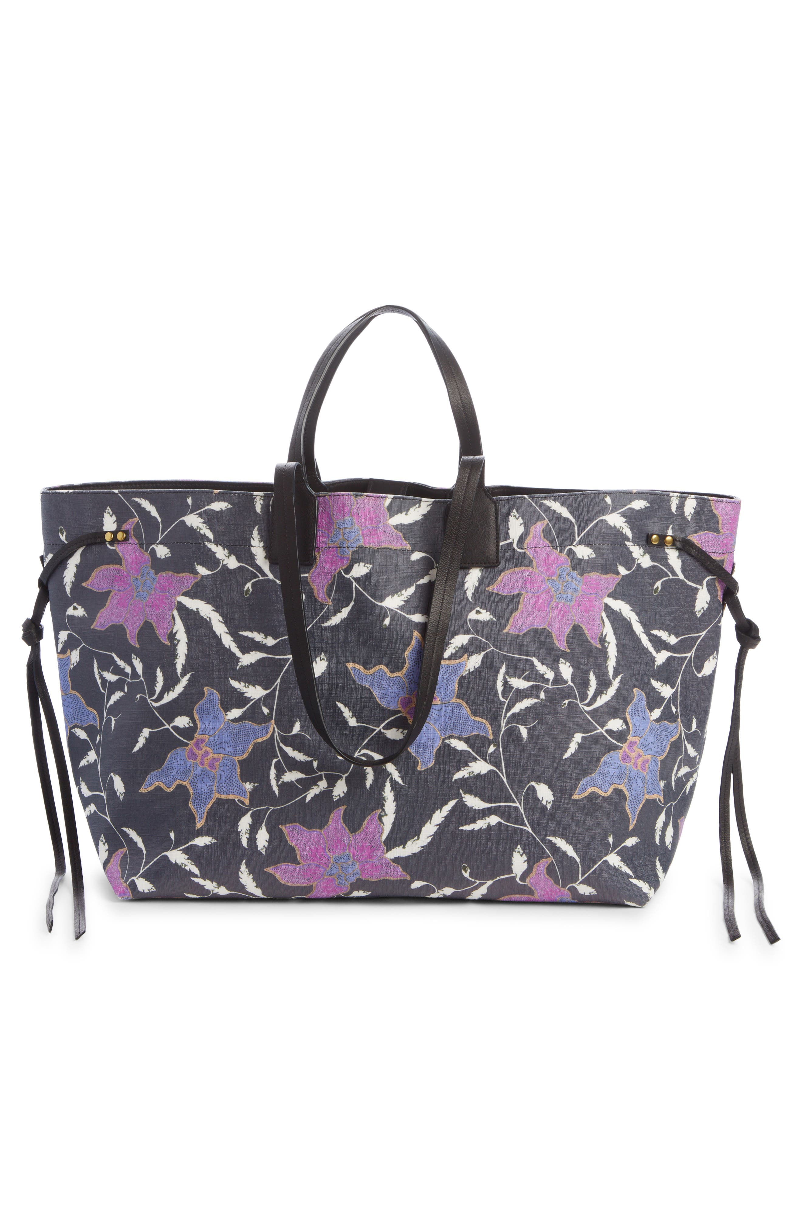Isabel Marant Wydra Floral Print Coated Canvas Tote, Alternate, color, 