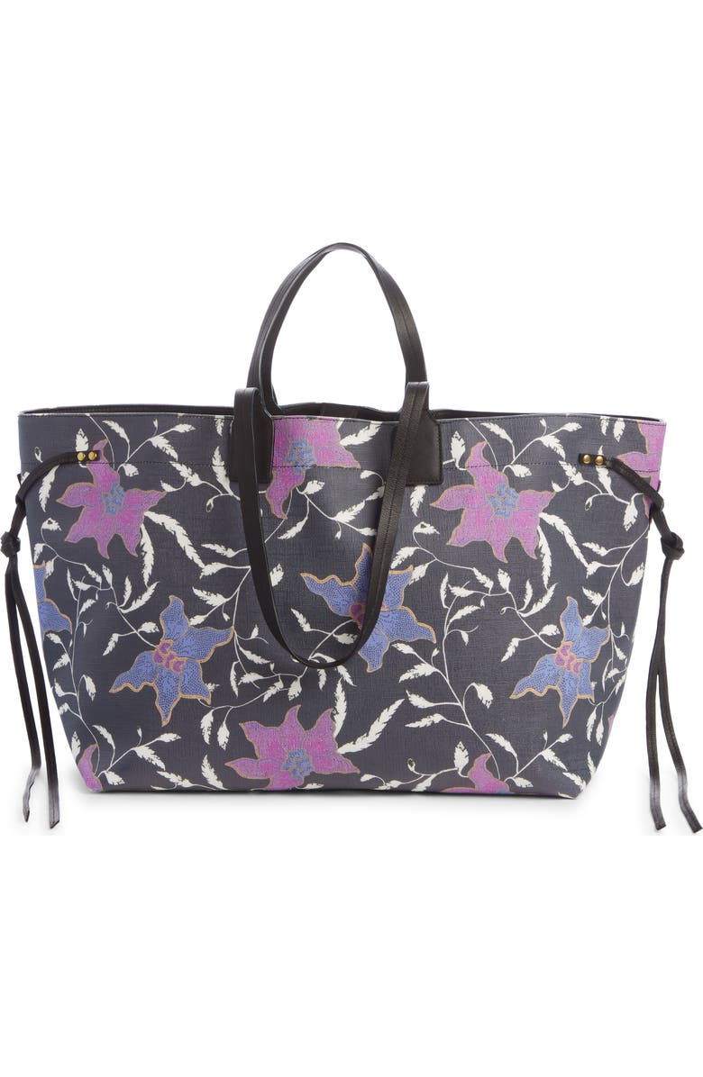 Isabel Marant Wydra Floral Print Coated Canvas Tote, Alternate, color,