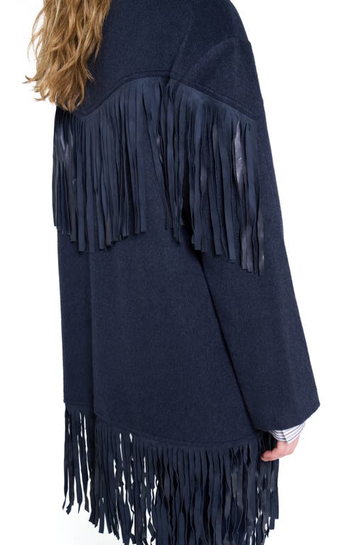 Twp Midnight Cowboy Cashmere Fringe Jacket In Blue