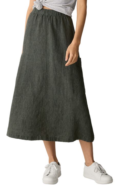 Organic Linen Cargo Skirt