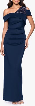 Betsy & Adam One-Shoulder Sheath Dress