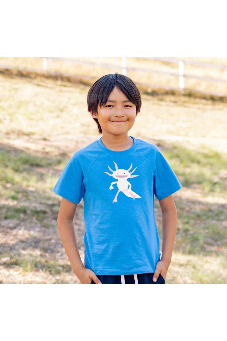 Kids' Organic Cotton Axolotl Graphic T-Shirt, Alternate, color, Blue