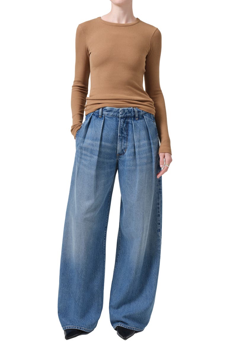 Bina Rib Crewneck Sweater, Alternate, color, CARAMEL