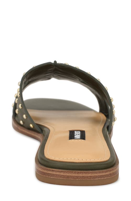 Nine West Giny Slide Sandal In Green