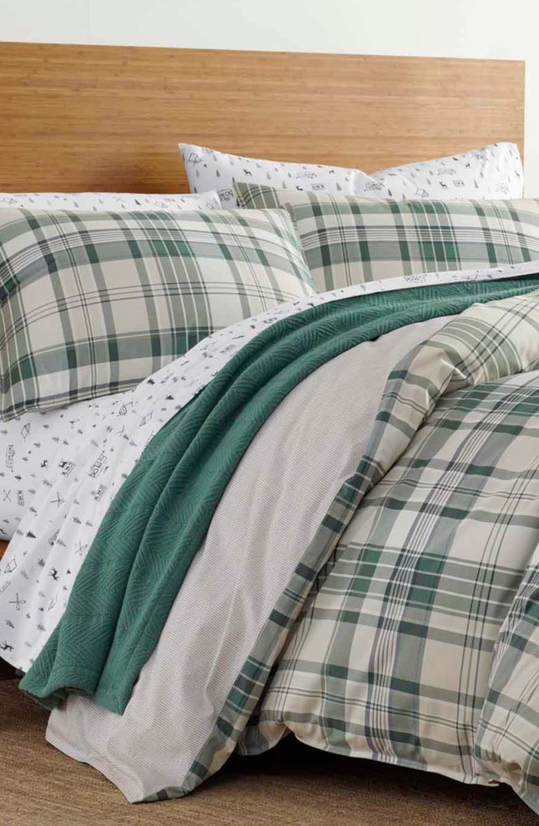 Eddie Bauer Timbers Plaid Comforter & Sham Set, Main, color, Evergreen