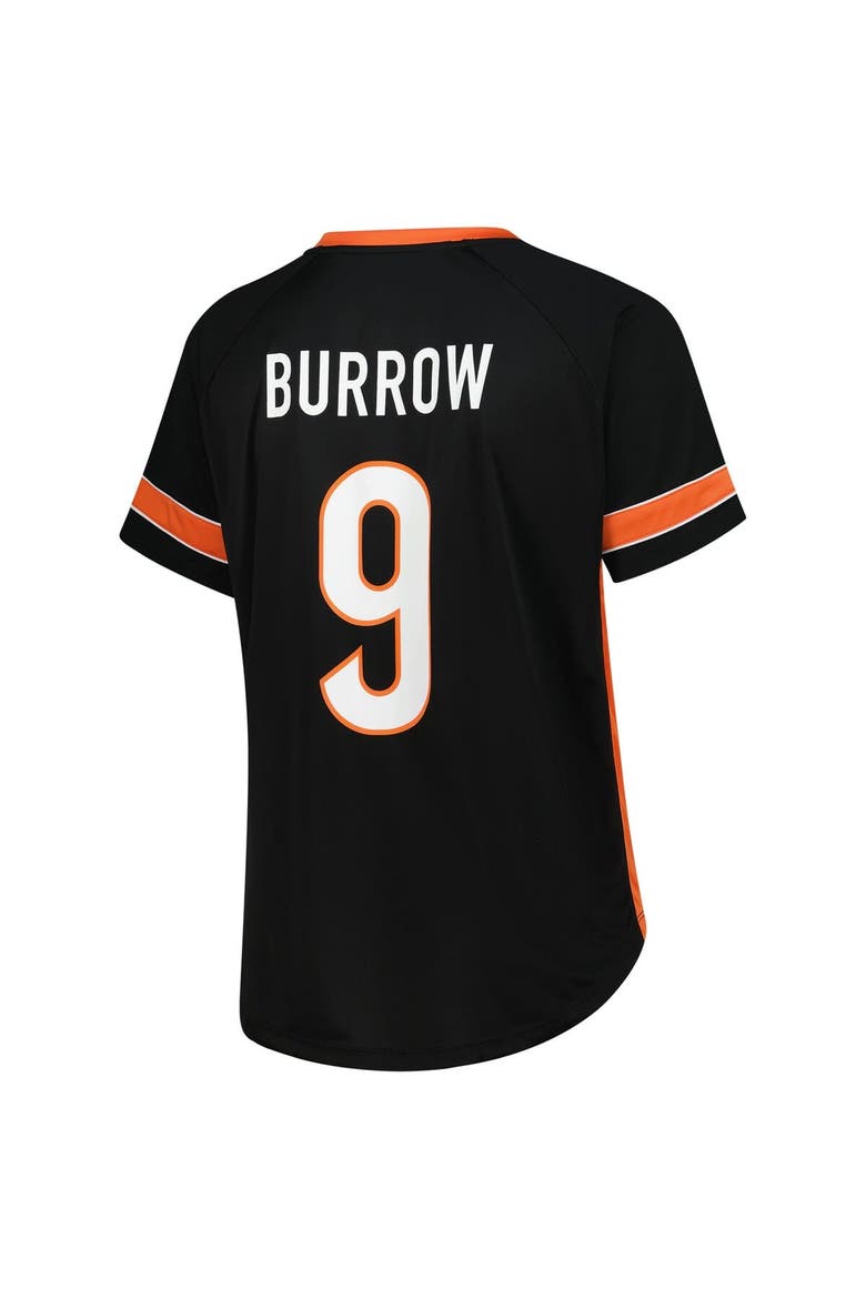 Women's Fanatics Joe Burrow Black Cincinnati Bengals Plus Size Name & Number Lace-Up T-Shirt, Alternate, color, Black