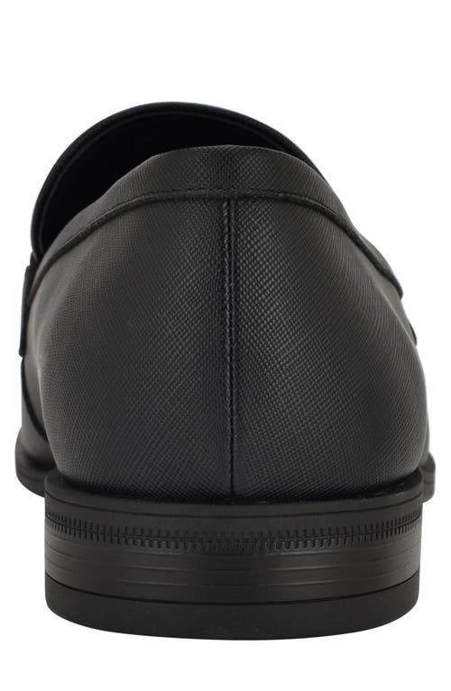 Calvin Klein Manik Buckle Saffiano Loafer In Black