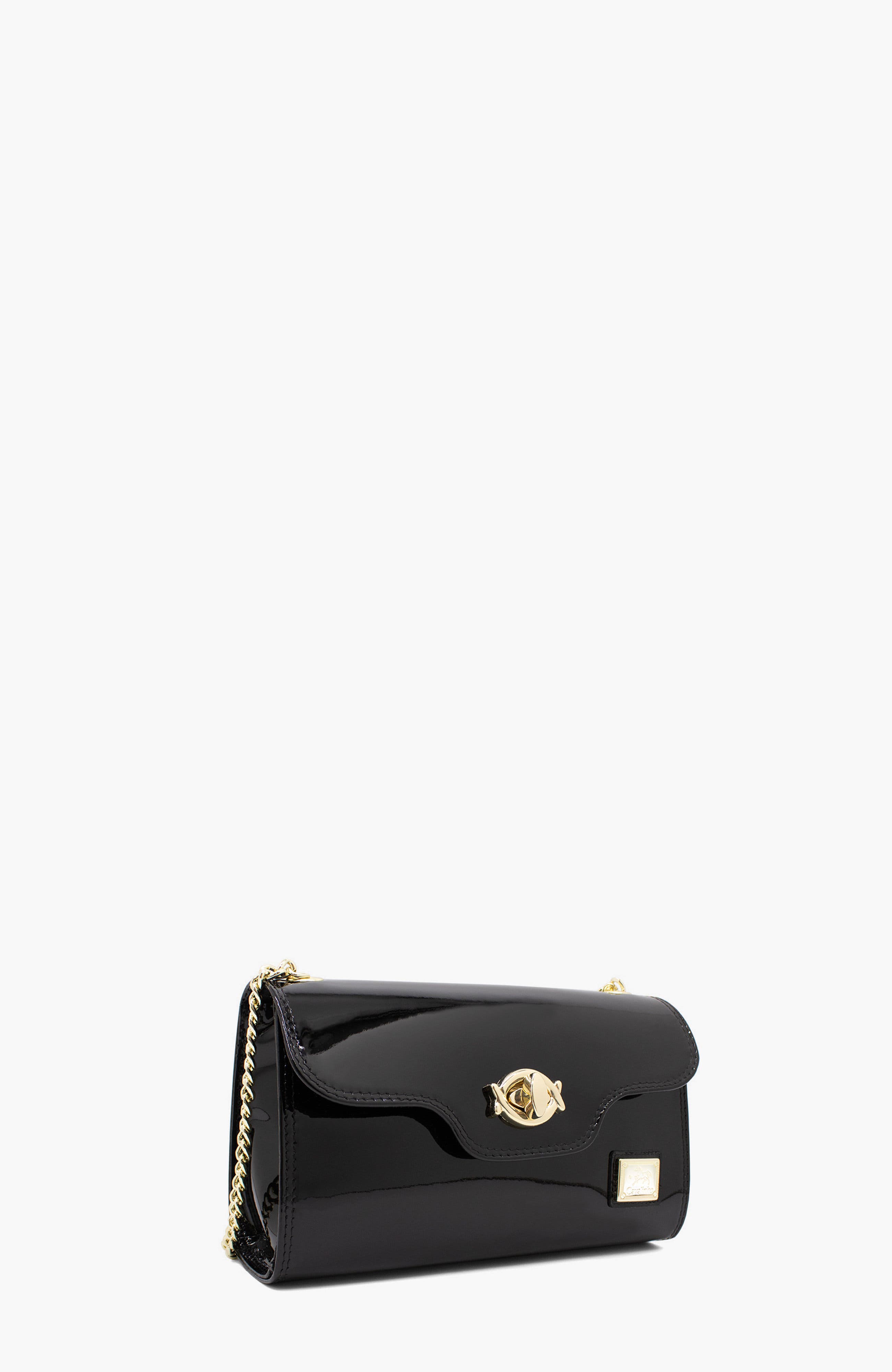 All In Patent Leather Clutch Shoulder Bag 535, Alternate, color, Black
