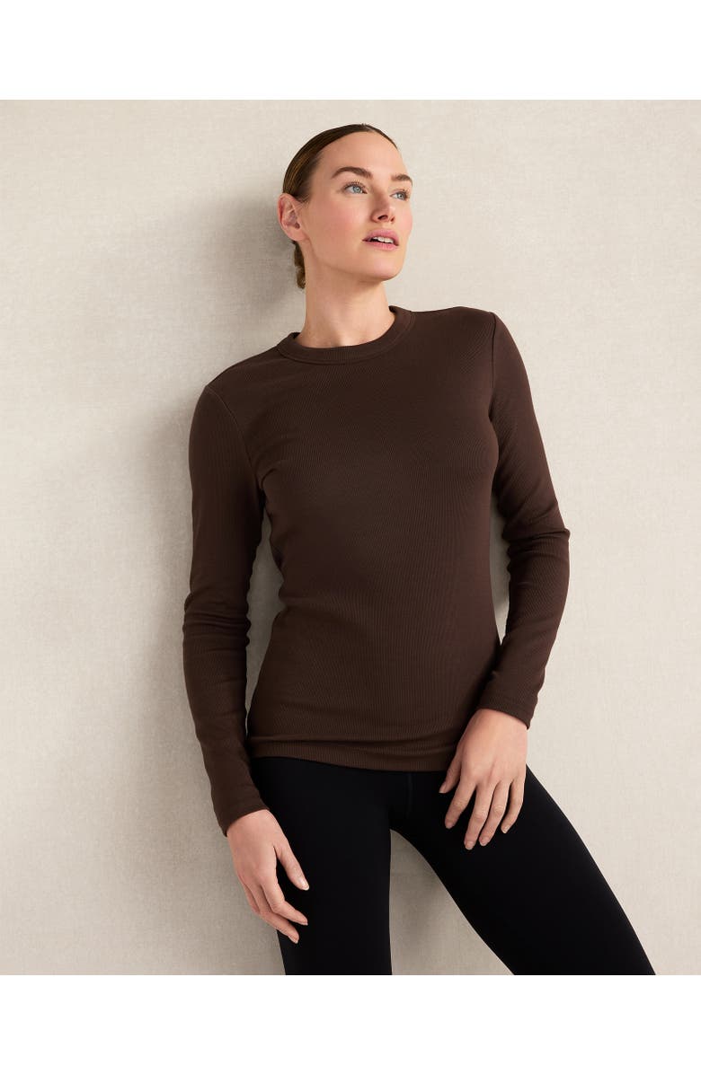 HAVEN Essential Organic Cotton Long Sleeve Tee, Main, color, Coffee Bean