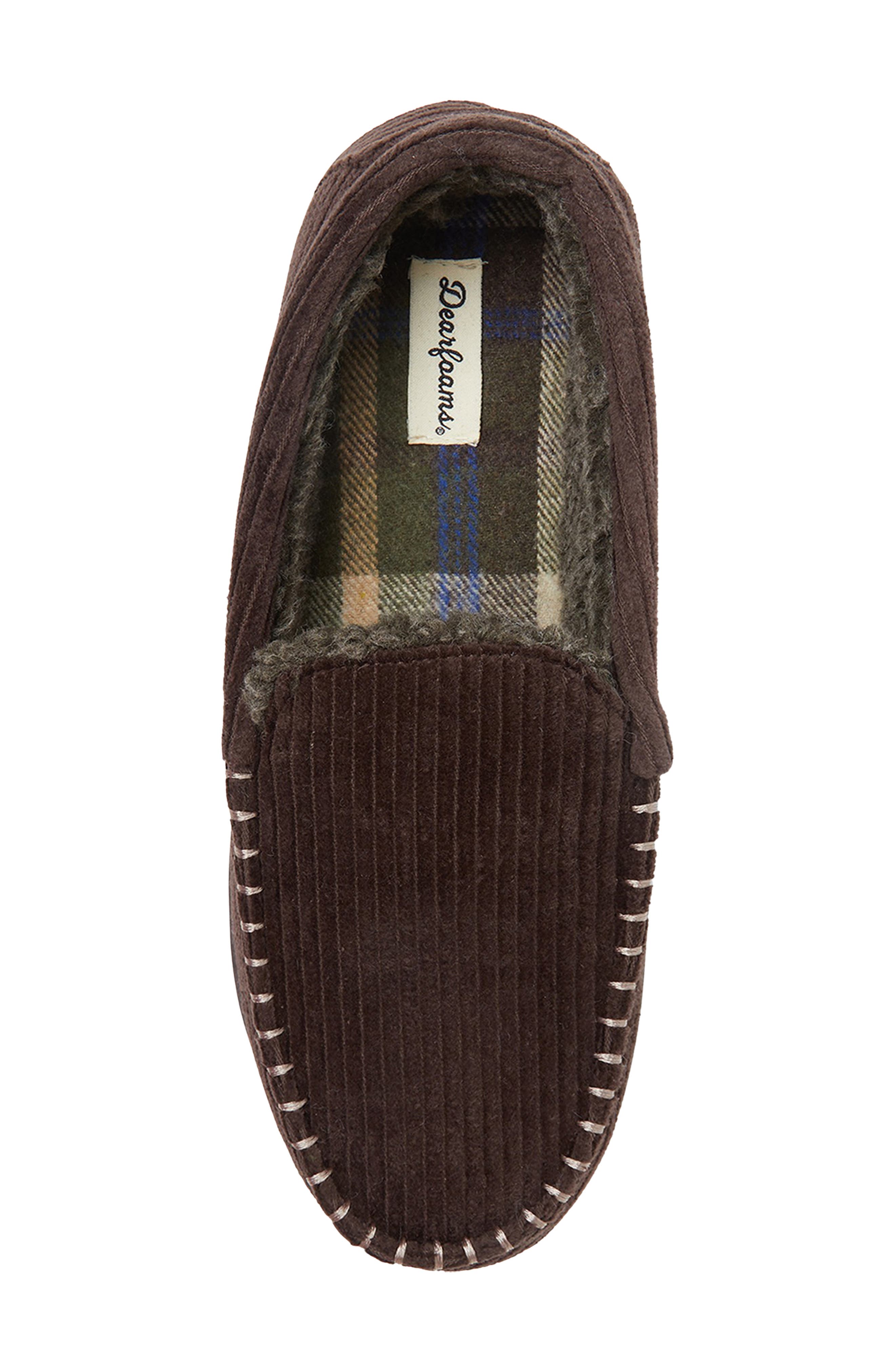 DEARFOAMS Niles Corduroy Moccasin Slipper, Alternate, color, 
