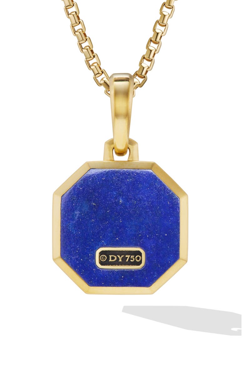 Faceted Stone Amulet Pendant in 18K Yellow Gold, Alternate, color, LAPIS LAZULI/ 18K GOLD