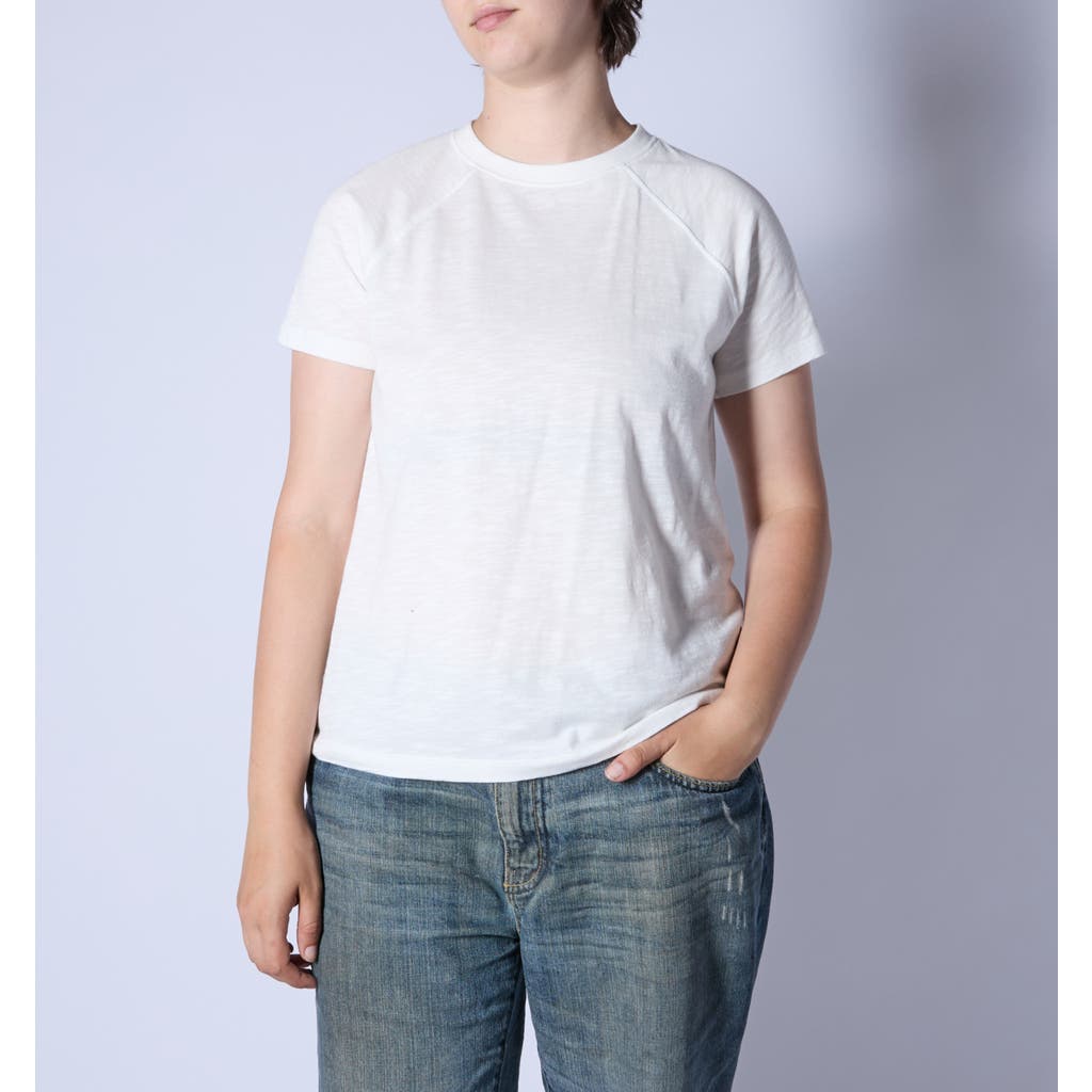Tomboyx Jersey Slub Raglan Crewneck T-shirt In White