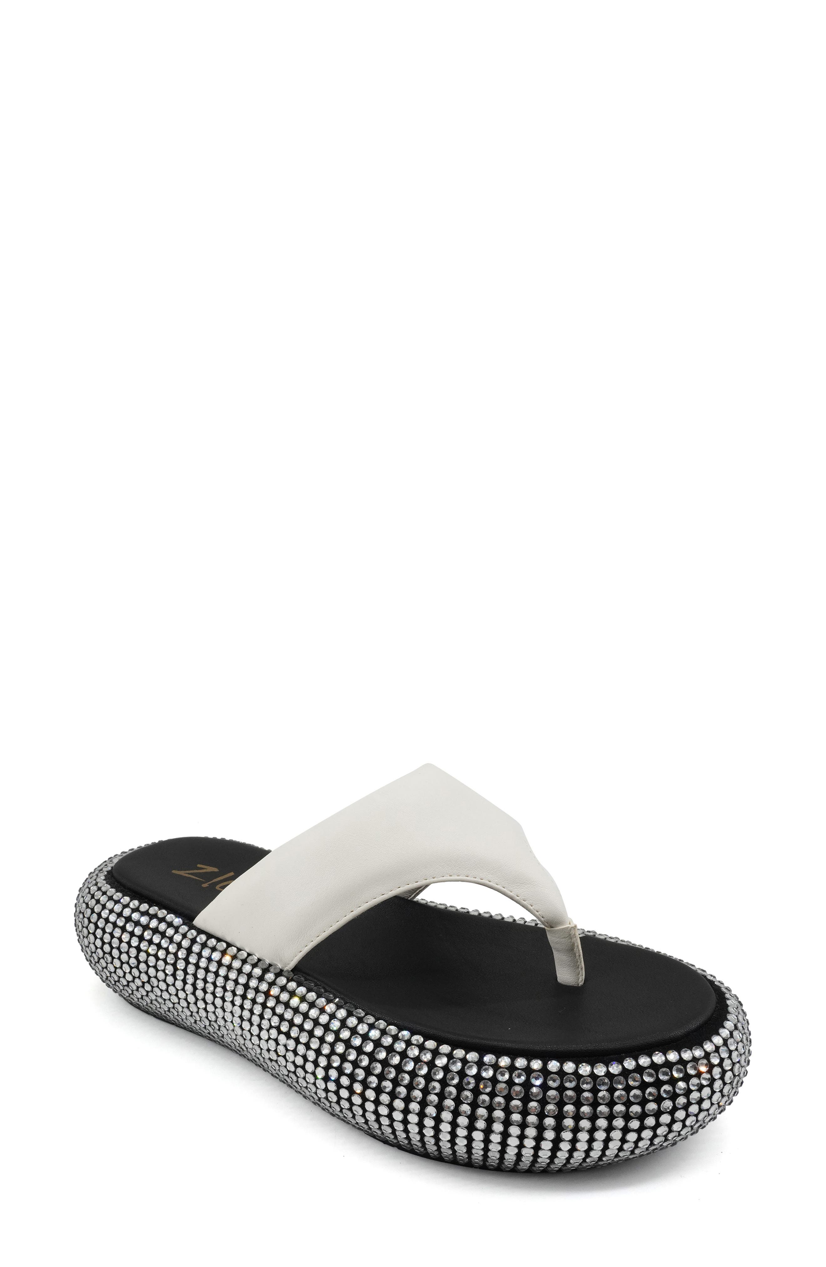 ZIGI Dellah Platform Flip Flop, Main, color, White Leather