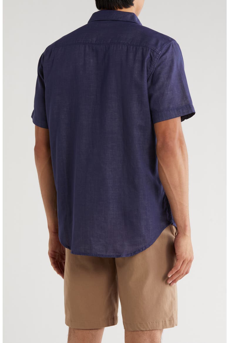 Encinitas Solid Short Sleeve Shirt, Alternate, color, NAVY