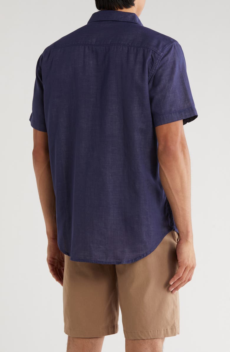 Coastaoro Encinitas Solid Short Sleeve Shirt, Alternate, color, Navy