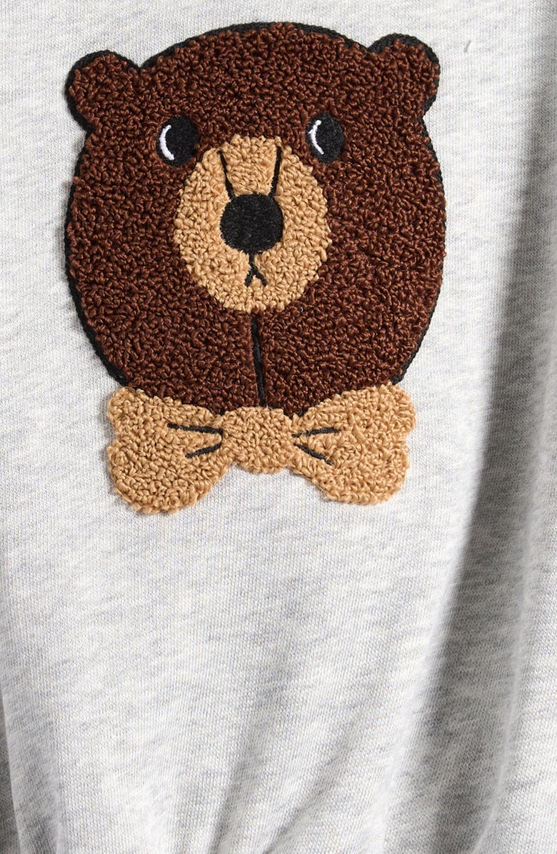 Mini Rodini Chenille Bear Organic Cotto Sweatshirt, Alternate, color, Grey