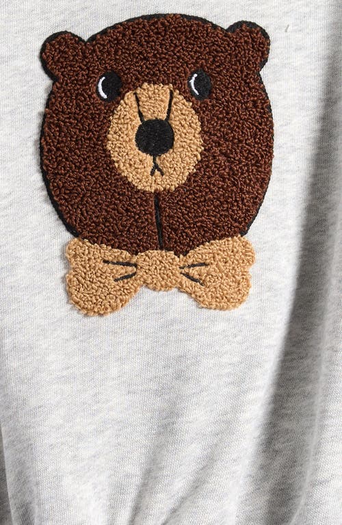Mini Rodini Chenille Bear Organic Cotto Sweatshirt In Gray