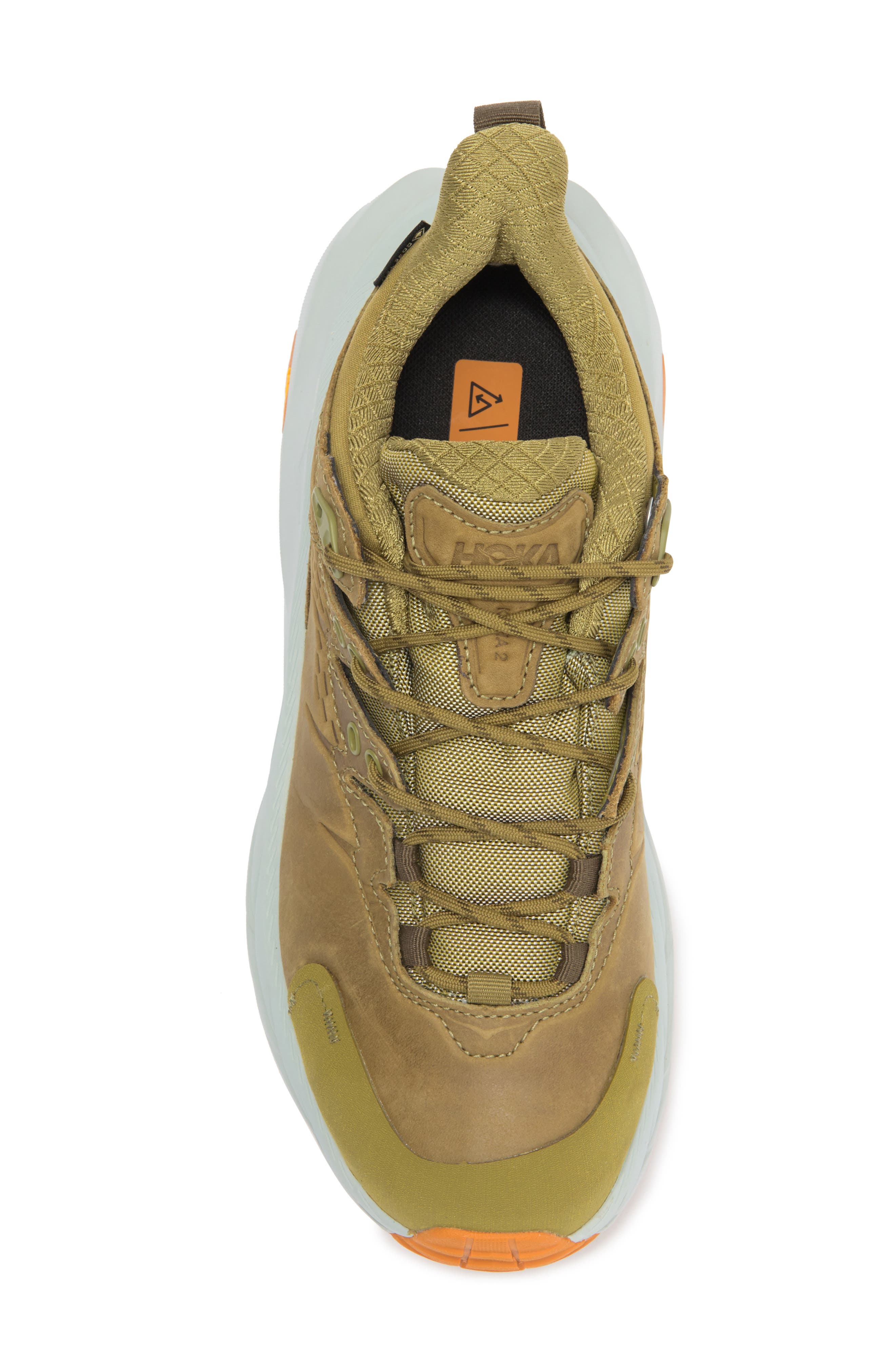 HOKA Gender Inclusive Kaha 2 Low GTX Waterproof Hiking Shoe, Alternate, color, Green Moss / Mercury