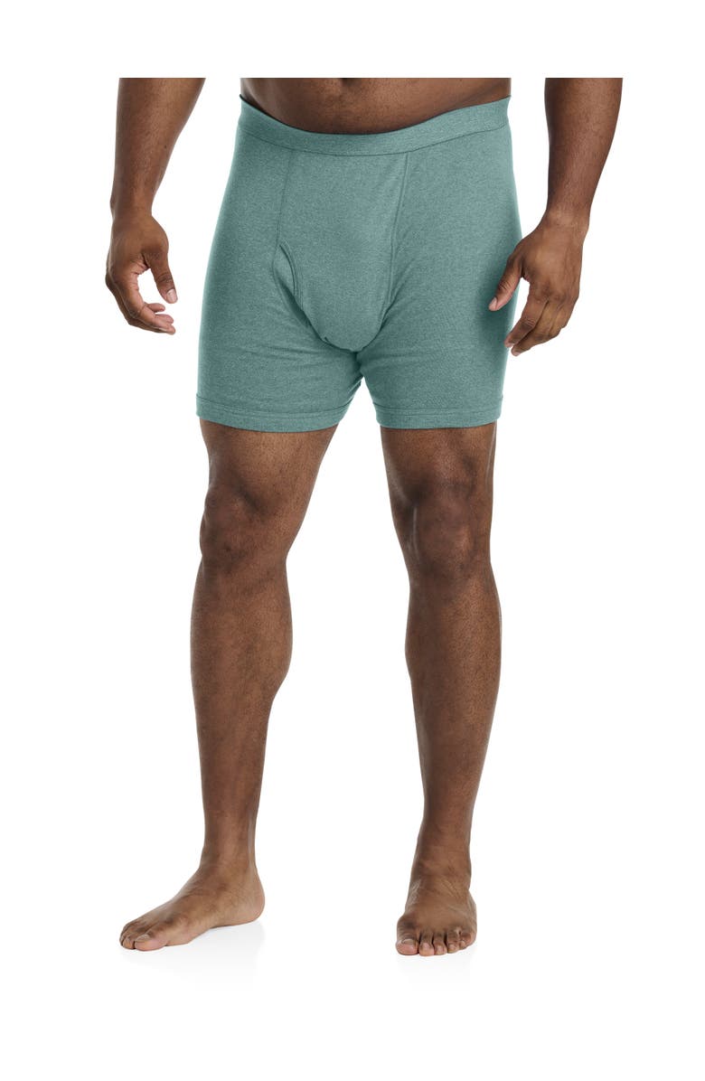 Harbor Bay by DXL Big & Tall 3-pk Heathered Boxer Briefs, Alternate, color, Blue Spruce
