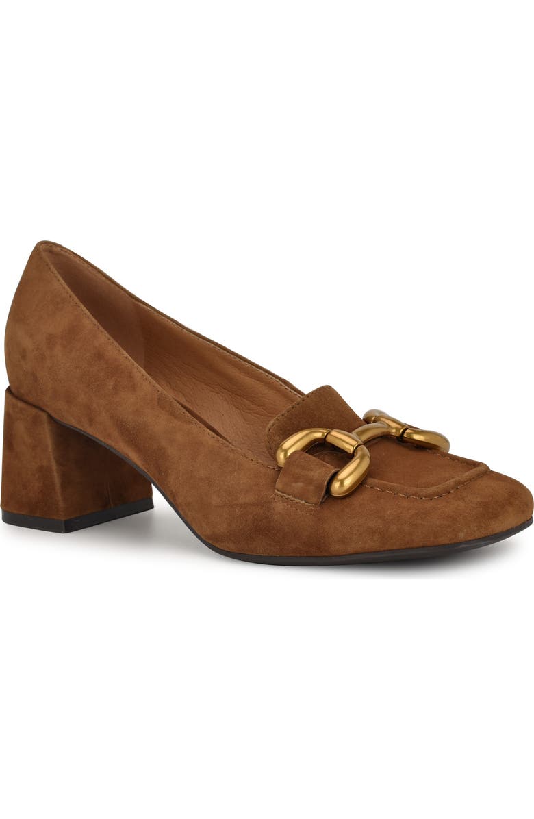 Nine West Veepe Bit Loafer Pump, Main, color, Dark Natural